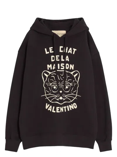 VALENTINO MEN'S SWEATSHIRT WITH LE CHAT DE LA MAISON PATCH