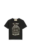 Valentino Garavani T-shirt With Le Chat De La Maison Print In Black