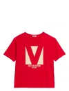 Valentino Crewneck Graphic Print T-shirt Logo In Red