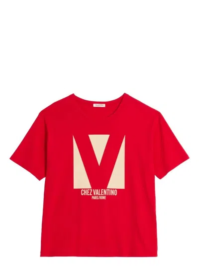 VALENTINO MEN'S T-SHIRT WITH CHEZ PRINT