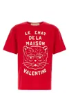 Valentino Garavani T-shirt With Le Chat De La Maison Print In Red