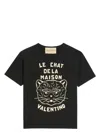 Valentino Garavani T-shirt With Le Chat De La Maison Print In Black