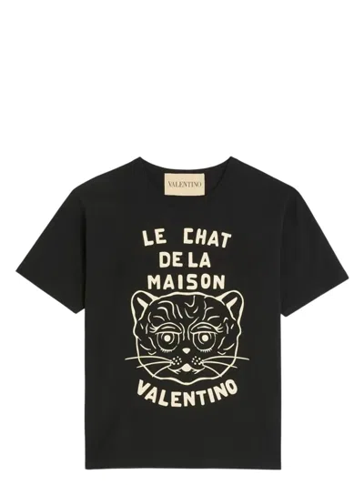 VALENTINO MEN'S T-SHIRT WITH LE CHAT DE LA MAISON PRINT