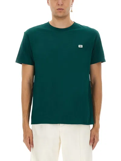 Valentino Garavani T-shirt With Signature Vlogo In Green