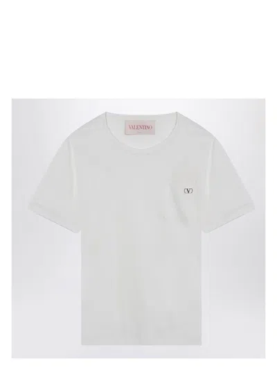 Valentino Signature Vlogo Crewneck T-shirt In White