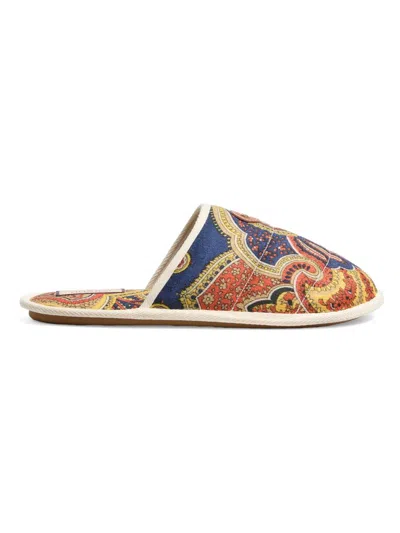 Valentino Garavani Men's Ta Chambre Slide In Voyage Imaginaire Denim Fabric In Multi