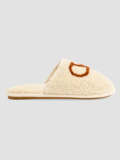 Valentino Garavani Men's Ta Chambre Wool Slides In Butter