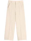 Valentino Wool Gabardine Trousers With Turn-ups In Brown