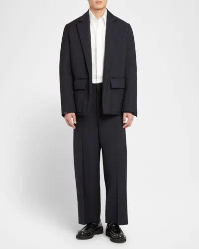 Valentino Men's Tela Lana Mohair Jacket In Navy
