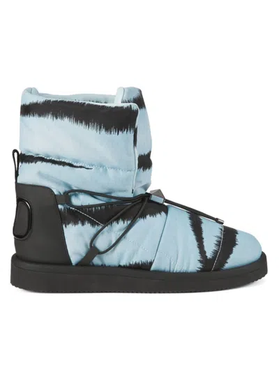 Valentino Garavani Men's Tie-dye Quilted Canvas Snow Boots In Multi