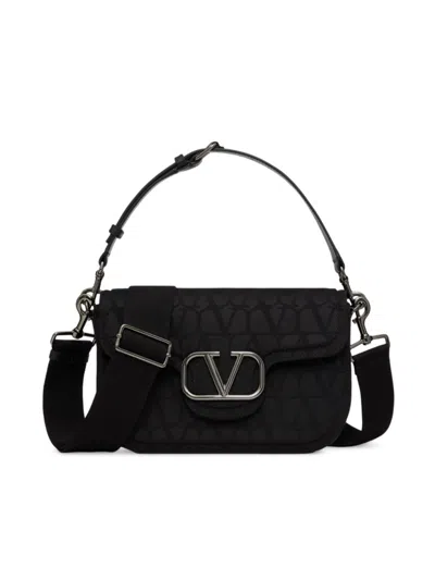 Valentino Garavani Men's Toile Iconographe Shoulder Bag In Black