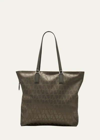 Valentino Garavani Toile Iconographe Tote Bag In Army Green