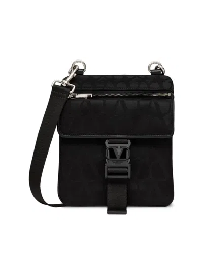 Valentino Garavani Men's Toile Iconography Shoulder Bag In Black