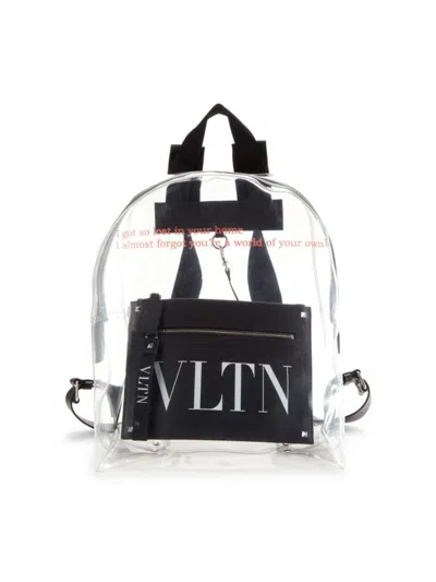 Valentino Garavani Men's Transparent Pvc Backpack In Black