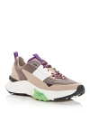 Valentino True Act Low Top Trainer In Mesh And Rubberised Fabric In Clay