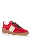 Valentino Garavani Upvillage Low Top Trainer In Split Leather And Calfskin Nappa Leather In Coral Multi