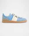 Valentino Garavani Upvillage Low Top Trainer In Crust Leather And Nylon
