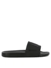 Valentino Logo Slide Sandals In Black