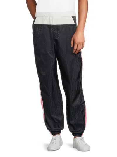 Valentino Men's V-optical Monogram Track Pants In Blue