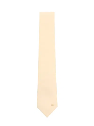 Valentino Garavani Men's Valentie Silk Tie With Vlogo Signature Detail In Gray