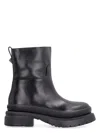 Valentino Garavani Roman Stud Leather Boots In Black