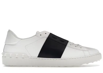 Pre-owned Valentino Garavani Men's  Open Sneakers In White/black Band