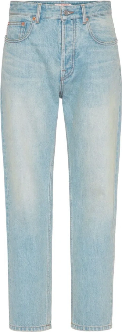 VALENTINO MEN'S VALENTINO LIGHTWASH DENIM JEANS