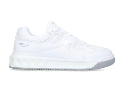 Pre-owned Valentino Garavani Men's Valentino One Stud Xl Sneakers In White/grey In Gray