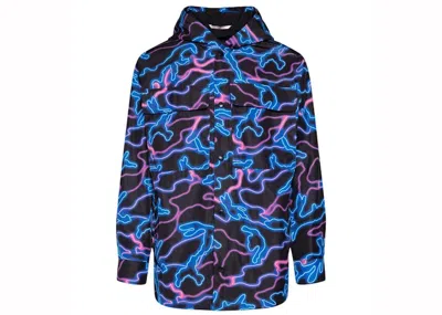 Pre-owned Valentino Men's  Printed Hooded Jacket In Black