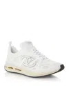 Valentino White Leather And Fabric Vlogo Easyjog Sneakers In White Multi