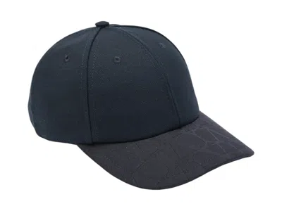 Pre-owned Valentino Garavani Men's Valentino Toile Iconographe Cap In Navy Blue