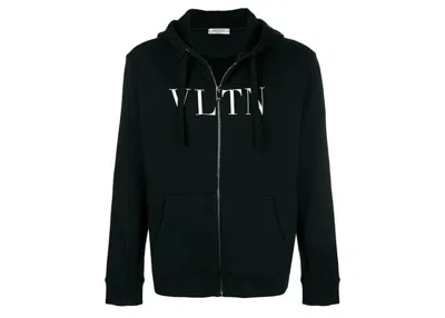 Pre-owned Valentino Men's  Vltn Cotton Hoodie In Black