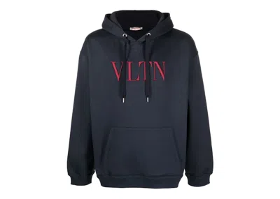 Pre-owned Valentino Men's  Vltn Hoodie In Marine In Blue