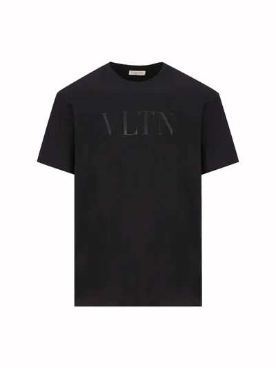 Pre-owned Valentino Men's  Vltn Logo T-shirt In Black