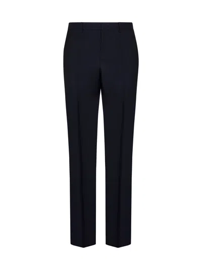 Valentino Pleated Straight Leg Trousers In Black