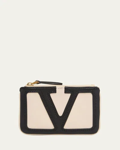 Valentino Garavani Men's Viva Superstar Leather Keyring Zip Pouch In Multi