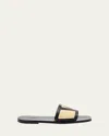 Valentino Garavani Viva Superstar Slide Sandal In Nappa Leather In Black/tan