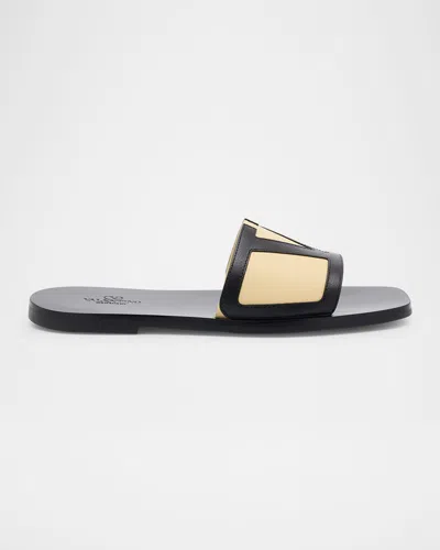 VALENTINO GARAVANI MEN'S VIVA SUPERSTAR LEATHER SLIDE SANDALS