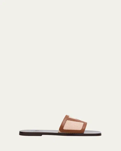 VALENTINO GARAVANI MEN'S VIVA SUPERSTAR LEATHER SLIDE SANDALS