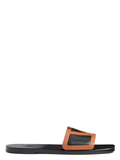 VALENTINO GARAVANI MEN'S VIVA SUPERSTAR LEATHER SLIDES