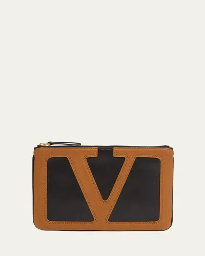 Valentino Garavani Men's Viva Superstar Leather Zip Pouch In Multi
