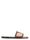 Valentino Garavani Viva Superstar Slide Sandal In Canvas Fabric And Nappa Leather In Brown