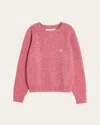 Valentino Crewneck Wool Jumper With Vlogo Embroidery In Red