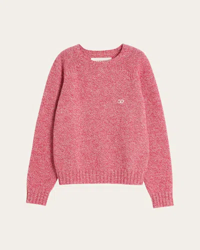 VALENTINO MEN'S VLOGO HEATHERED WOOL SWEATER