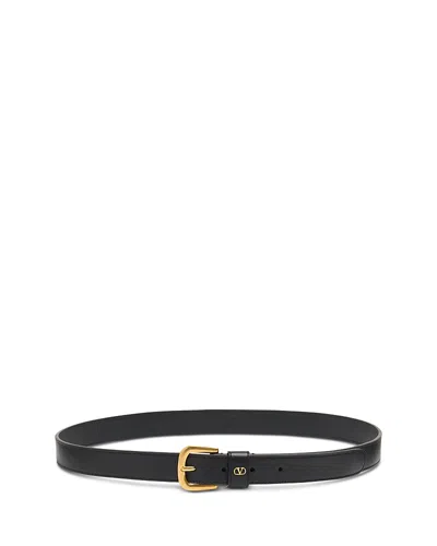 Valentino Garavani Men's Vlogo Leather Belt In Black