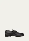 Valentino Garavani Black Loafers With Vlogo Detail And Platform In Leather Man In Black