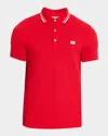 Valentino Vlogo Signature Cotton Polo Shirt In Red