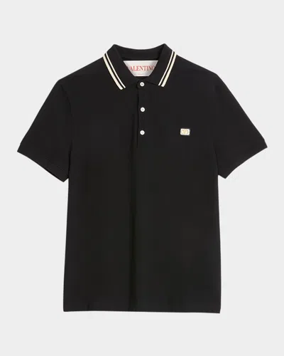 VALENTINO MEN'S VLOGO PIQUE POLO SHIRT