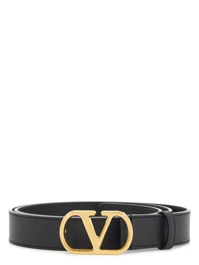 Valentino Garavani Men's Vlogo Signature Belt Black/gold | Size 95 Eu | 6y2t0se1hcg