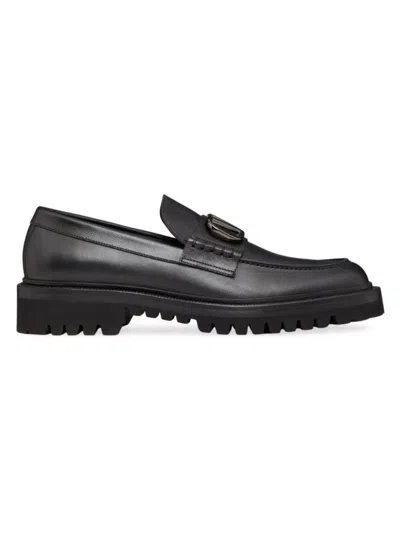 Valentino Garavani Men's Vlogo Signature Calfskin Loafers In Black